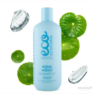 Шампунь Ecoforia Hair Euphoria Aqua Moist увлажняющий, с гиалуроновой кислотой и центеллой азиатской, 400 мл, Эстония