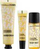 Набор для тела Mades Cosmetics Tones мист бальзам для губ и крем для рук с жожоба и медом 50+15+65 мл уценка — фото 2