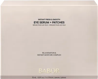Babor Classics набор: сыворотка для кожи вокруг глаз Instant Fresh and Smooth Eye Serum 15 мл и многоразовые силиконовые патчи Re-use Silicon Eye Patches 2 шт