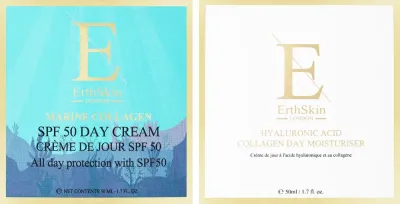 Набор для лица ErthSkin London Hyaluronic Acid & Collagen дневной крем SPF50 и дневной крем с мочевиной 2x50 мл