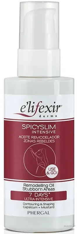 Масло для тела E'lifexir Dermo Spicyslim интенсивное разогревающее антицеллюлитное 100 мл