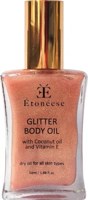 Сухое мерцающее масло для тела Etoneese Glitter с золотистыми частицами