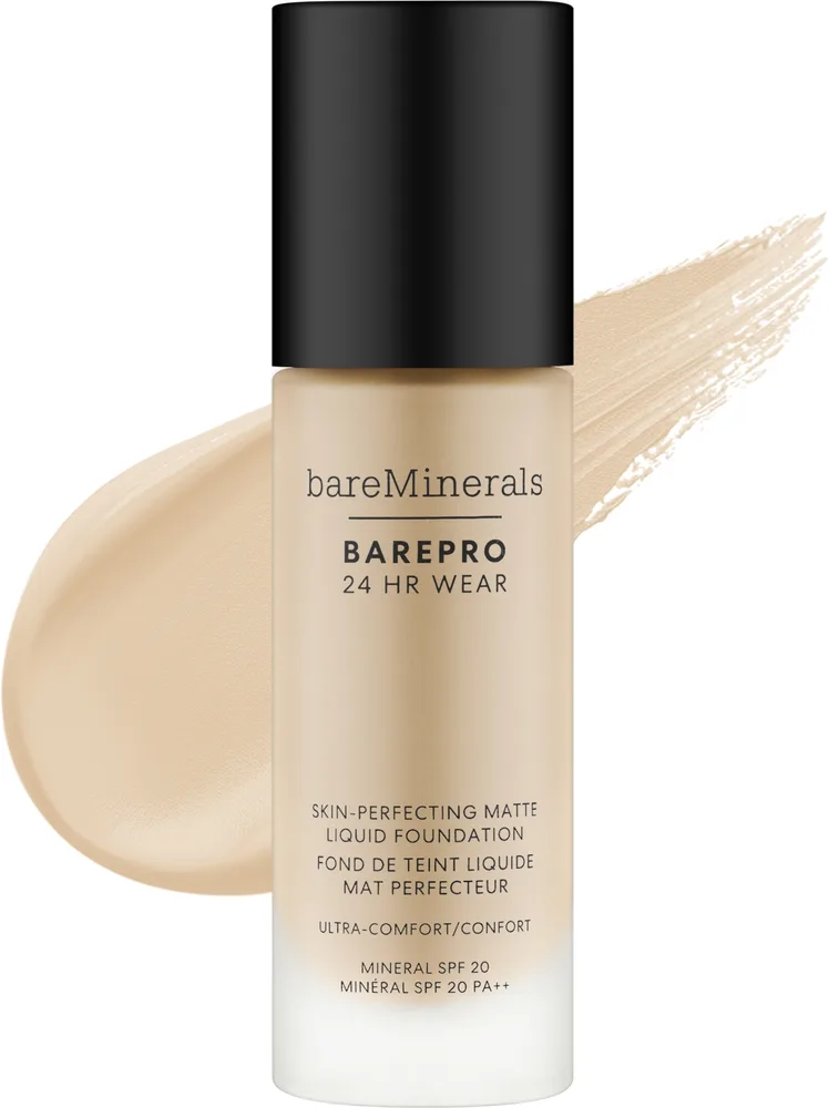 Минеральный тональный флюид Bare Minerals BarePro 24HR Wear Matte кроющий матирующий SPF 20, 30 мл, оттенок 15 - Fair Cool