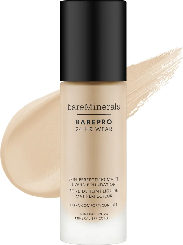 Минеральный тональный флюид Bare Minerals BarePro 24HR Wear Matte кроющий матирующий SPF 20, 30 мл, оттенок 17 - Fair Neutral