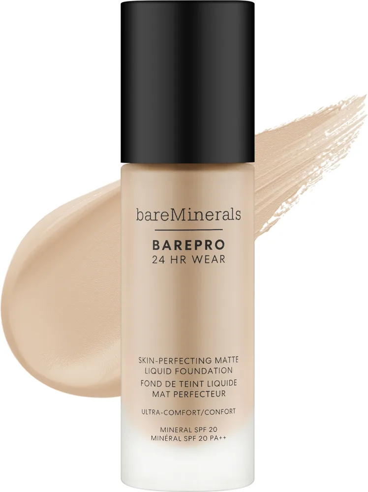 Минеральный тональный флюид Bare Minerals BarePro 24HR Wear Matte кроющий матирующий SPF 20, 30 мл, оттенок 30 - Medium Cool