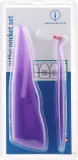 Набор Curaprox Ortho Pocket Set ершики CPS 07 14 18 3 шт держатель UHS 451 ортодонтический воск и футляр фиолетовый — фото 1
