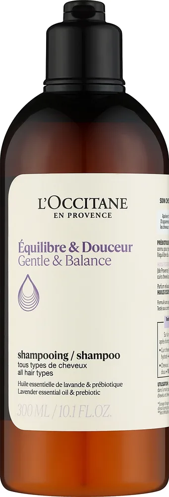Шампунь для волос L'Occitane En Provence Gentle + Balance Shampoo, мицеллярный, для всех типов волос, 75 мл / 300 мл
