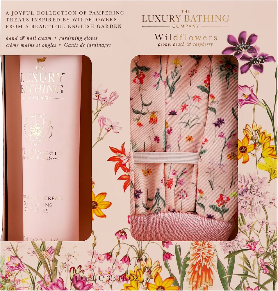 Набор для рук Grace Cole Wildflowers крем для рук и перчатки для ухода с глицерином 100 мл+2 шт