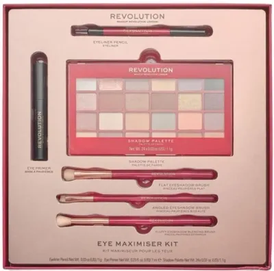 Набор Makeup Revolution Eye Maximiser Kit палетка теней 24x1.1 г праймер для век карандаш для глаз и 3 кисти