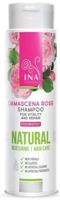 Шампунь для сухих и повреждённых волос Ina Essentials Damask Rose Shampoo с дамасской розой, 200 мл