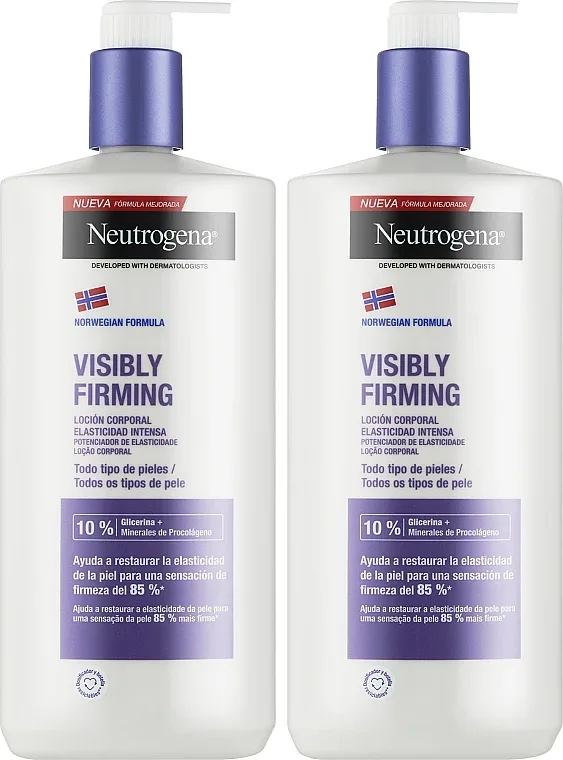 Набор лосьонов для тела Neutrogena Visibly с глицерином для зрелой кожи 2 шт по 750 мл