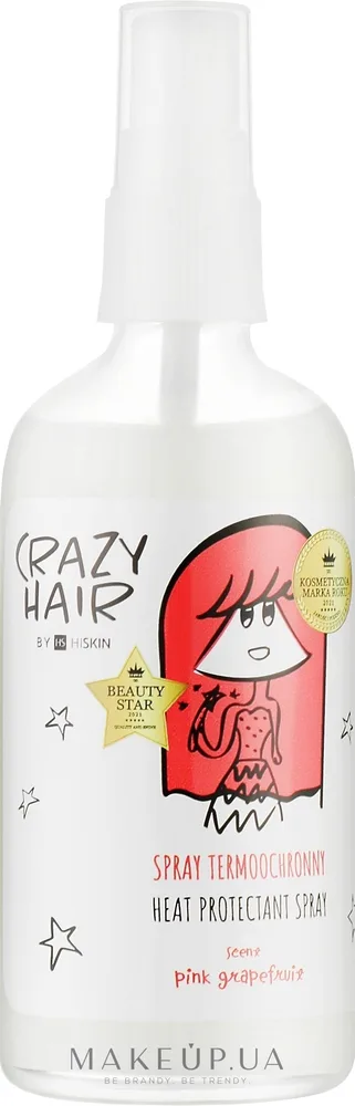 Термозащитный спрей для волос HiSkin Crazy Hair Heat Protectant Spray Pink Grapefruit, несмываемый, 100 мл