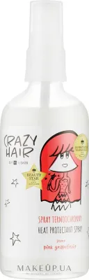 Термозащитный спрей для волос HiSkin Crazy Hair Heat Protectant Spray Pink Grapefruit, несмываемый, 100 мл