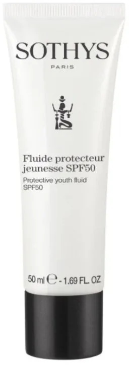 Sothys Protective Youth Fluid флюид для лица солнцезащитный антивозрастной SPF50 с ниацинамидом и скваланом, 50 мл / 75 мл