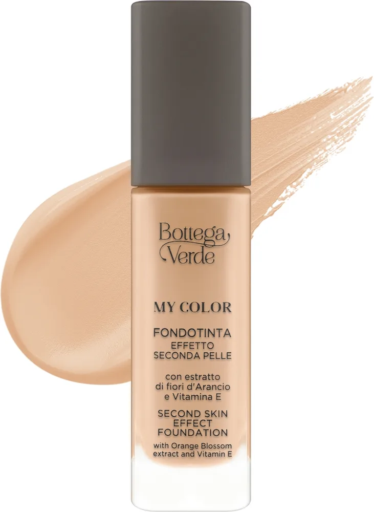 Тональный флюид Bottega Verde My Color Second Skin Effect сияющий матирующий, 30 мл, оттенок Natural