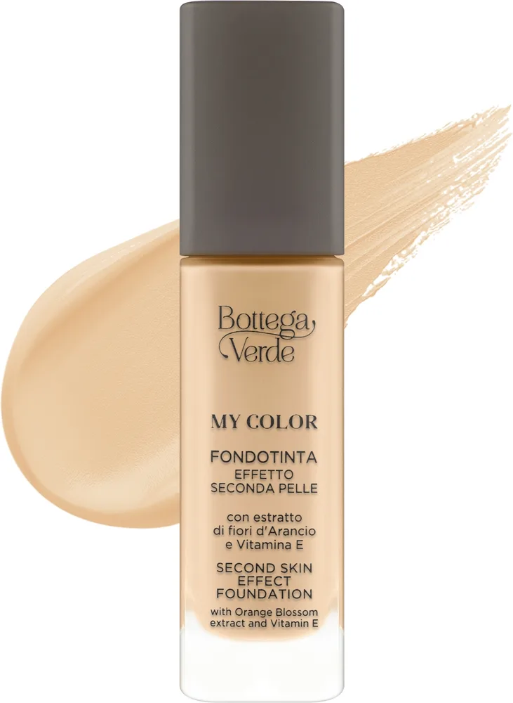 Тональный флюид Bottega Verde My Color Second Skin Effect сияющий матирующий, 30 мл, оттенок Apricot