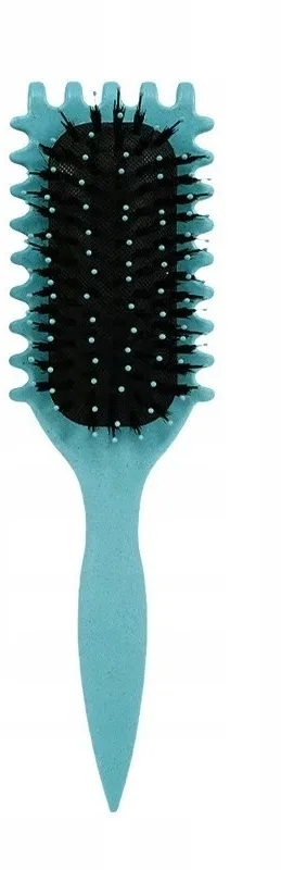 Щётка для кудрявых волос Lewer Curls Define Brush со щетиной кабана, для влажных и сухих волос, зелёная, 1 шт