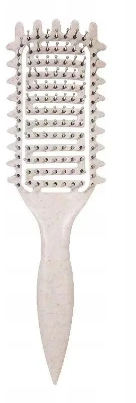 Щётка для кудрявых волос Lewer Curls Define Brush с гибкой щетиной, для влажных и сухих волос, бежевая, 1 шт