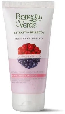 Экспресс-увлажняющая маска для лица с черникой и малиной Bottega Verde Beauty Extracts Blueberry & Raspberry Mask