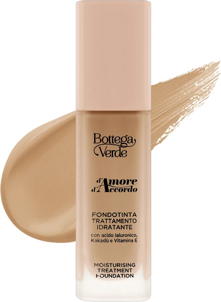 Тональная основа Bottega Verde D'Amore D'Accordo сияющая увлажняющая, 30 мл, оттенок Natural