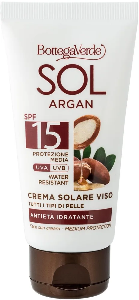 Крем для лица солнцезащитный Bottega Verde Sol Argan SPF15 с гиалуроном 50 мл