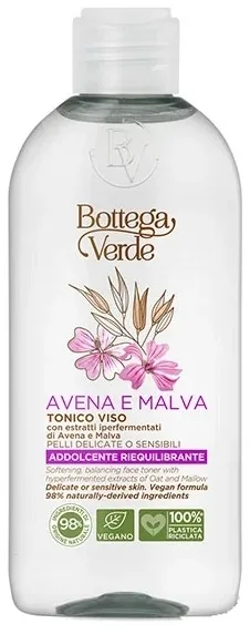 Тоник для лица Bottega Verde Avena Malva Face Toner успокаивающий, для чувствительной кожи, 200 мл