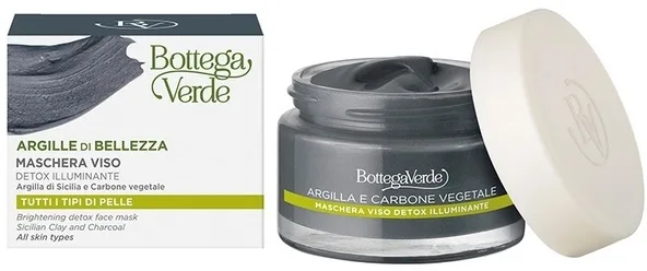 Детоксицирующая маска для лица с сицилийской глиной и углём Bottega Verde Brightening Detox Face Mask