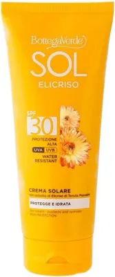 Крем солнцезащитный Bottega Verde Sol Elicriso SPF30 бессмертник олива водостойкий 200 мл