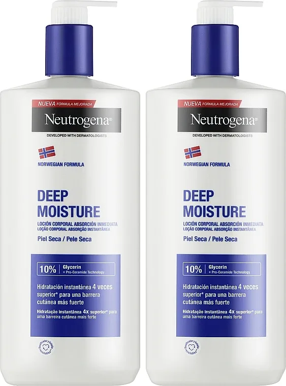 Набор лосьонов для тела Neutrogena Deep Moisturising для сухой кожи 2 шт по 750 мл