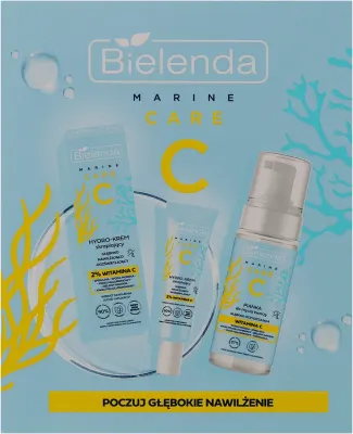 Набор для лица Bielenda C Marine Care пенка для умывания и крем с витамином C и глицерином 150+50 мл