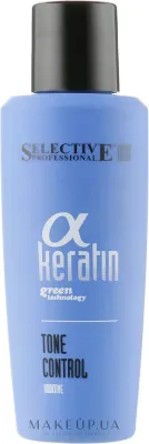 Тонер для волос Selective Professional Alpha Keratin Tone Control, убирает жёлтые тона с осветлённых волос, 100 мл