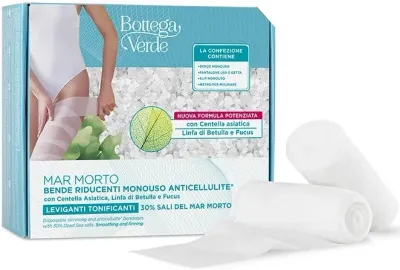 Bottega Verde Dead Sea бинты для обёртывания антицеллюлитные одноразовые, с солями Мёртвого моря и центеллой, набор