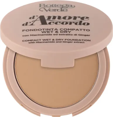Компактная тональная основа Bottega Verde D'Amore D'Accordo Wet & Dry, 8 г
