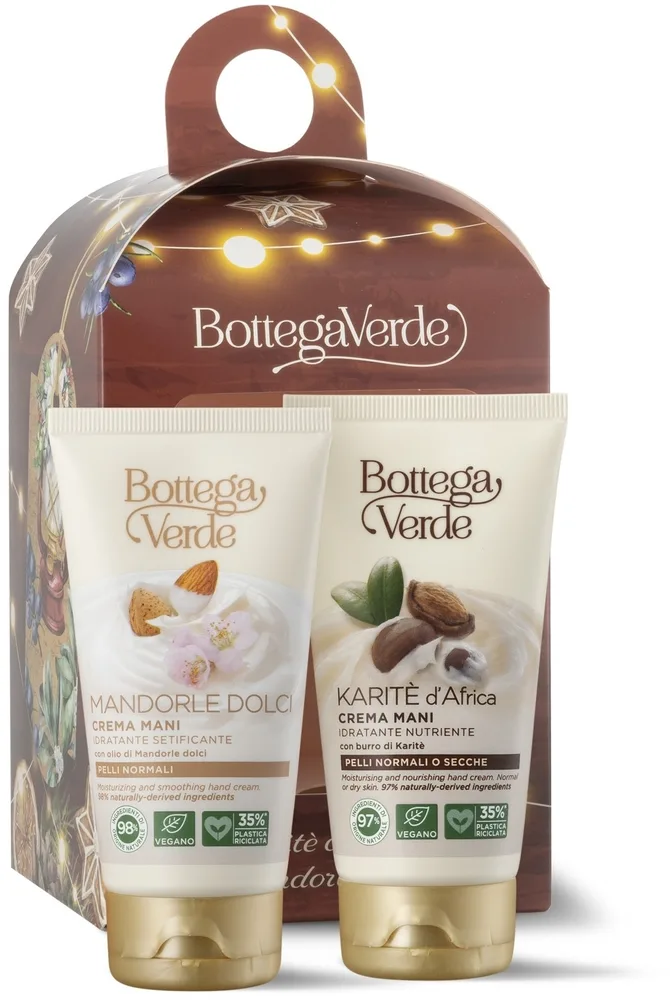 Набор кремов для рук Bottega Verde с маслом сладкого миндаля и с маслом ши 2 шт по 75 мл