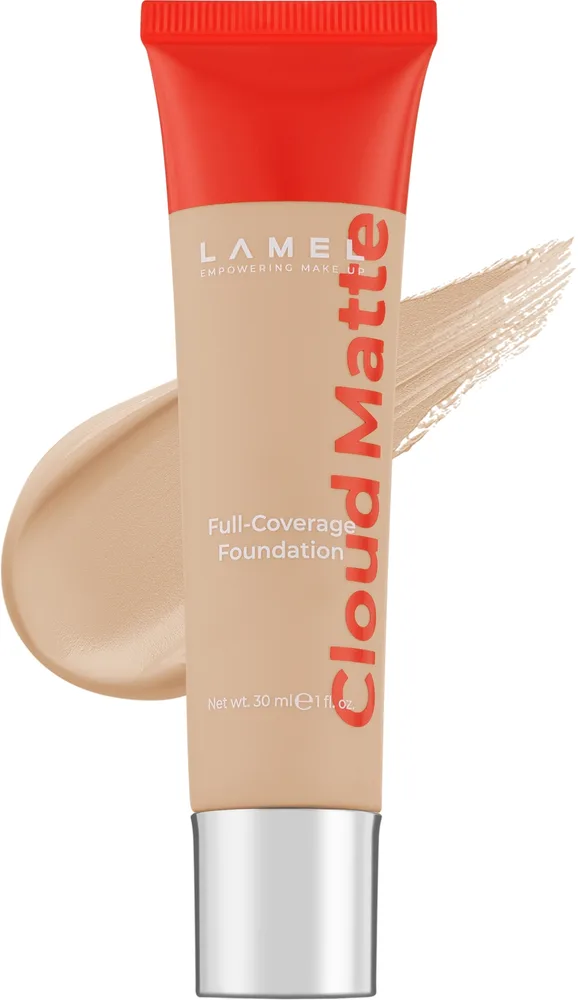 Тональный флюид LAMEL Make Up Cloud Matte Full-Coverage кроющий матирующий, 30 мл, оттенок 02N