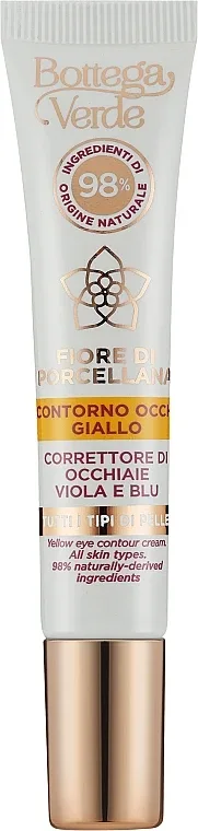 Тонирующий крем для контура глаз Bottega Verde Fiore Di Porcellana с церамидами 10 мл