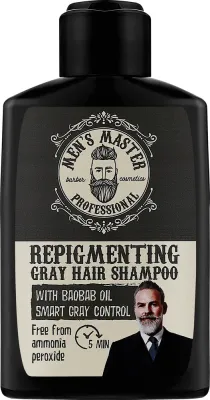 Шампунь Men's Master Smart Gray Control тонирующий, закрашивает седину, с маслом баобаба, без аммиака, 120 мл, Болгария