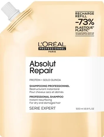 Шампунь профессиональный для сухих и повреждённых волос L'Oreal Professionnel Serie Expert Absolut Repair Gold Quinoa + Protein, сменный блок