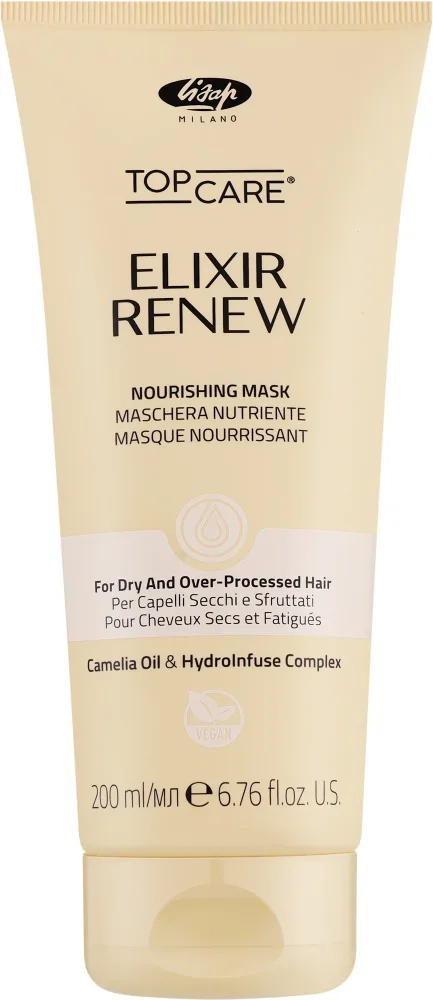 Маска для волос Lisap Elixir Renew Nourishing Mask увлажняющая и питательная, профессиональная