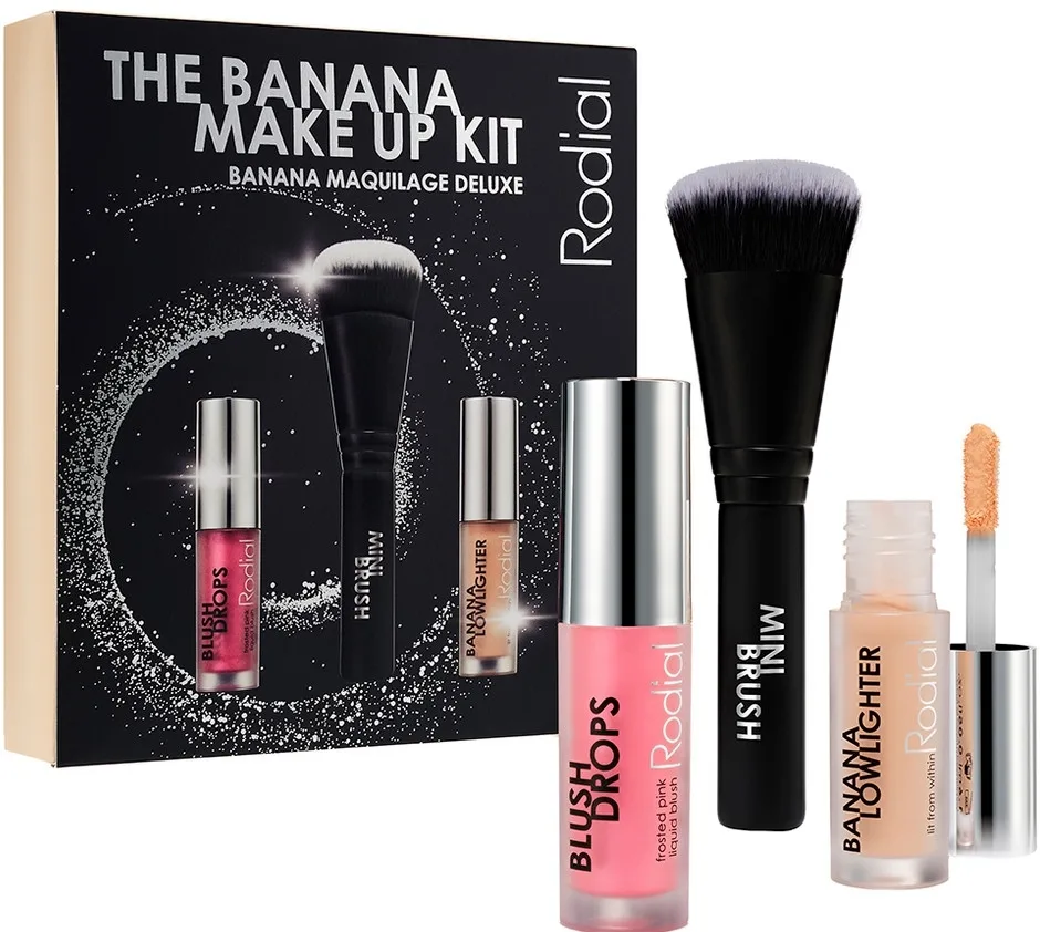 Набор для макияжа лица Rodial The Banana Make Up румяна, хайлайтер и мини-кисть, 2 г + 1,6 мл + 1 шт