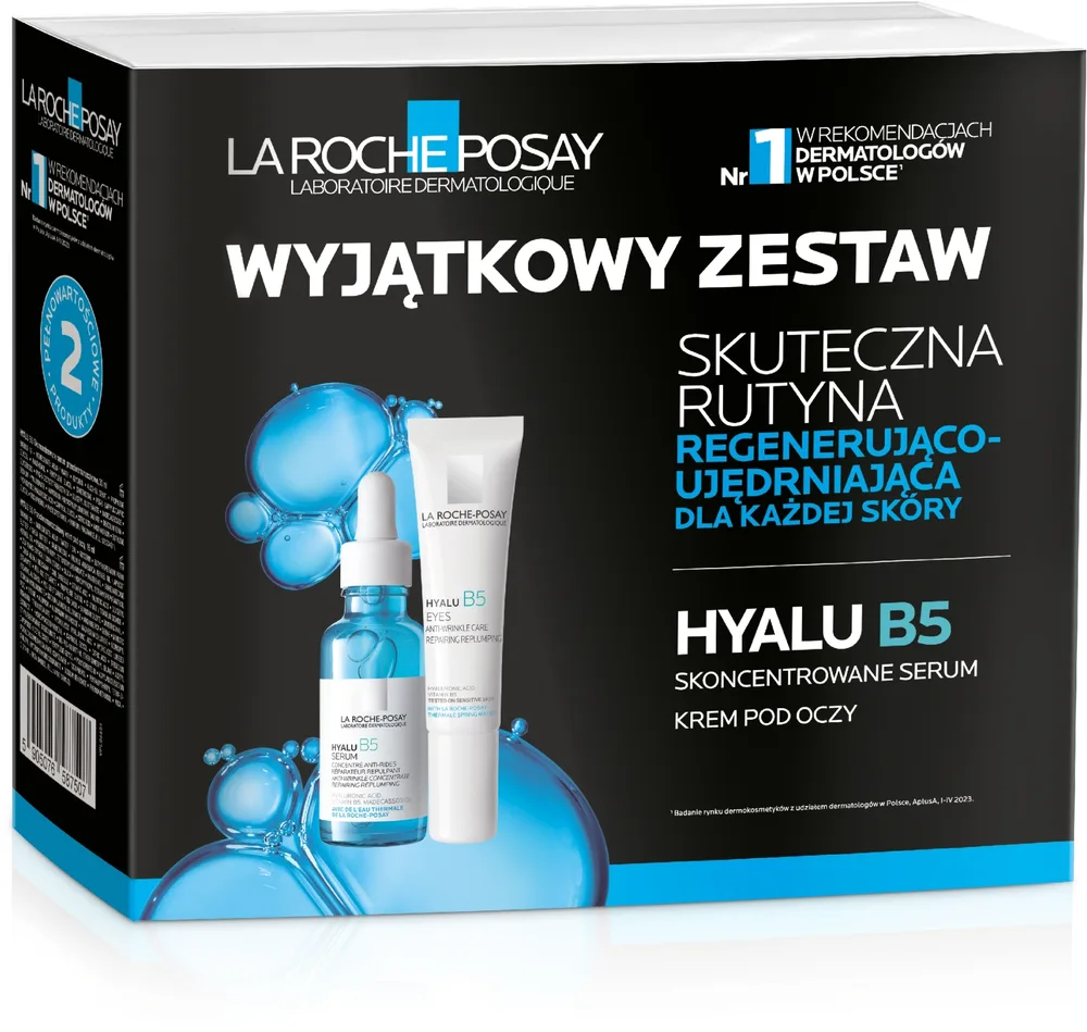 Набор для лица La Roche-Posay Hyalu B5 сыворотка и уход для век с гиалуроном ниацинамидом и пантенолом 30+15 мл