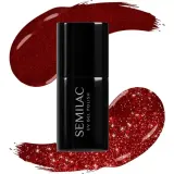 Новогодний набор Semilac Festive Fancies UV гель-лаки красный и золотой 2 шт по 7 мл и масло для ногтей 7 мл — фото 4