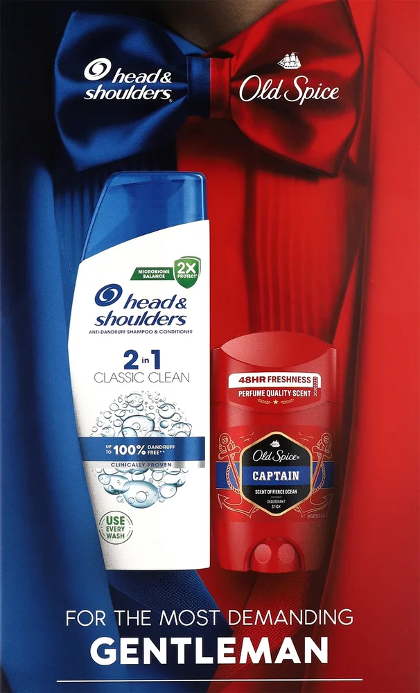 Мужской набор Head & Shoulders шампунь против перхоти 2в1 и дезодорант Old Spice 330+50 мл
