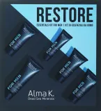 Мужской набор Alma K. Restory Essentials Kit for Men: шампунь-гель для душа, средство для умывания, крем для лица, крем для бритья, бальзам после бритья — фото 1