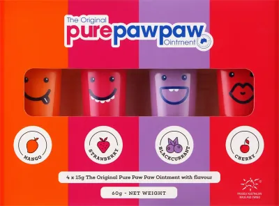 Набор бальзамов для губ Pure Paw Paw четыре бальзама с папайей и пчелиным воском 4x15 г