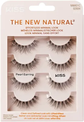 Ресницы накладные Kiss Multipack The New Natural Pearl Earring самоклеящиеся, с эффектом лифтинга, 8 шт
