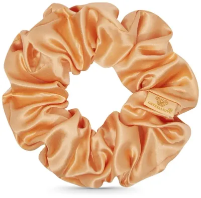 Резинка для волос Crystallove Silk Hair Band Peach Fuzz шёлковая, персикового цвета, размер LARGE, 1 шт