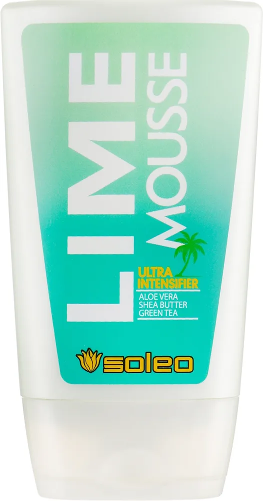 Крем-активатор загара в солярии Soleo Basic Lime Mousse с маслом монои, зелёным чаем и медными пептидами, 150 мл