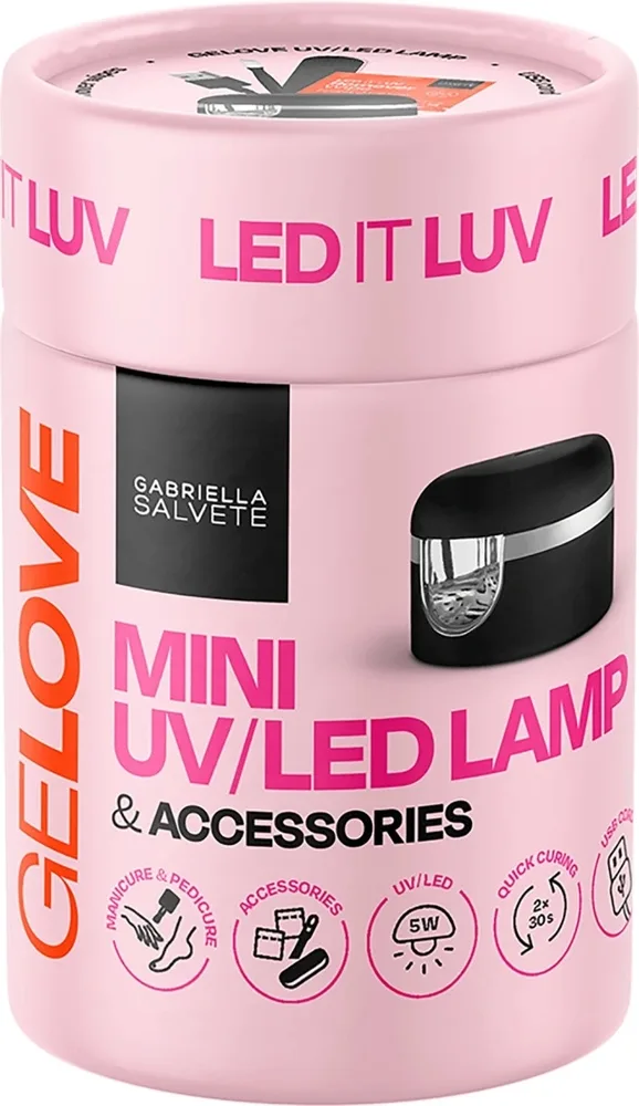 Дорожный набор для маникюра Gabriella Salvete Gelove UV/LED лампа пушер пилка и USB-кабель