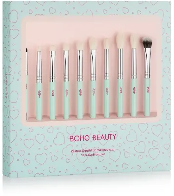 Набор кистей для макияжа Boho Beauty Love Color Eye Brush Set для глаз, 10 шт